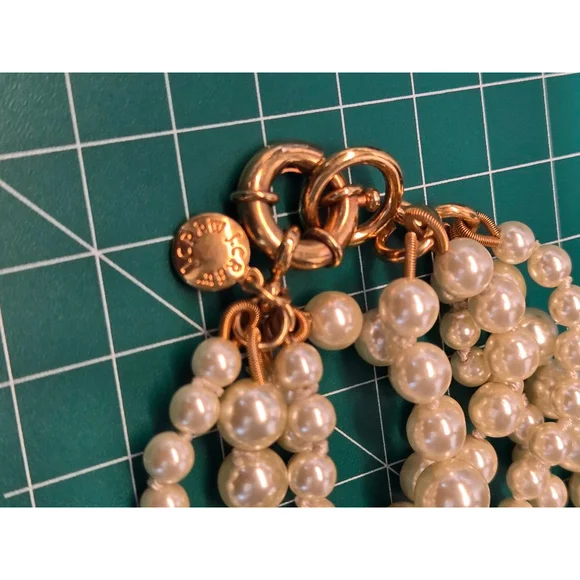 J.crew 5 strand faux pearls necklace like new - Picture 7 of 8